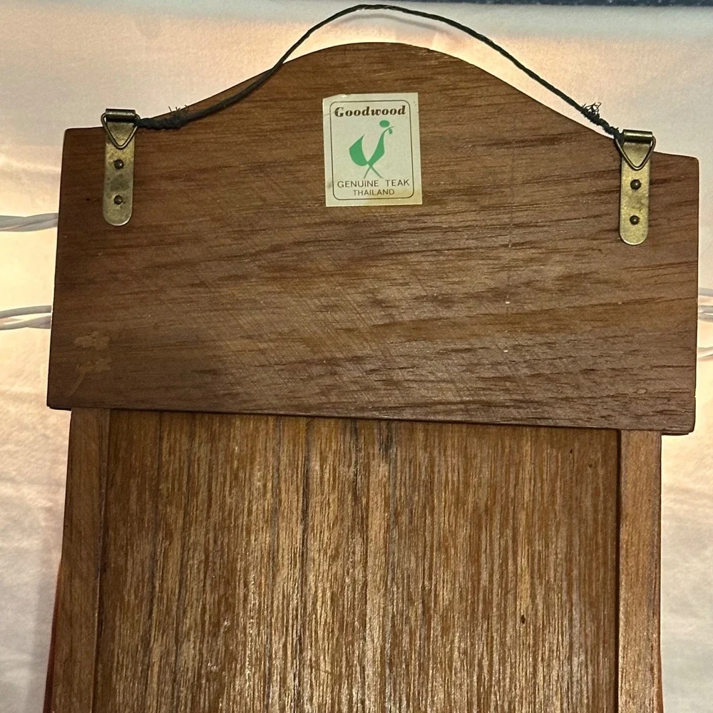 Goodwood Wall Mail Organizer Brown Excellent Teak Wood 3 Tier Key Rack Vintage